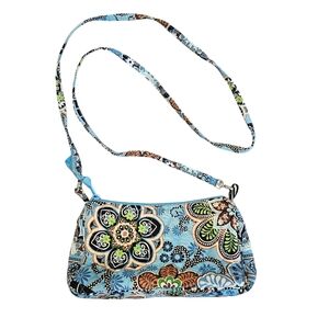 Vera Bradely Floral Bali Blue Crossbody Bag